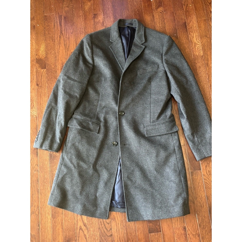 J. Crew Ludlow Wool Cashmere Long Charcoal Grey Overcoat Coat Size 42R